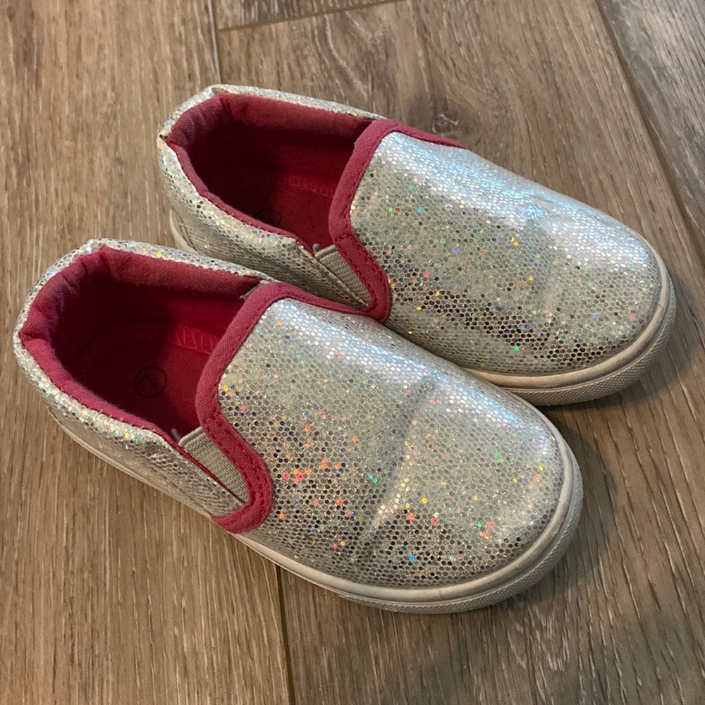 Girls sparkly slip on shoes